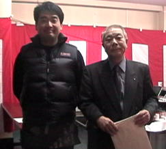 勉強会にて前吉田酒造代表と一緒に　９９・１２・１５